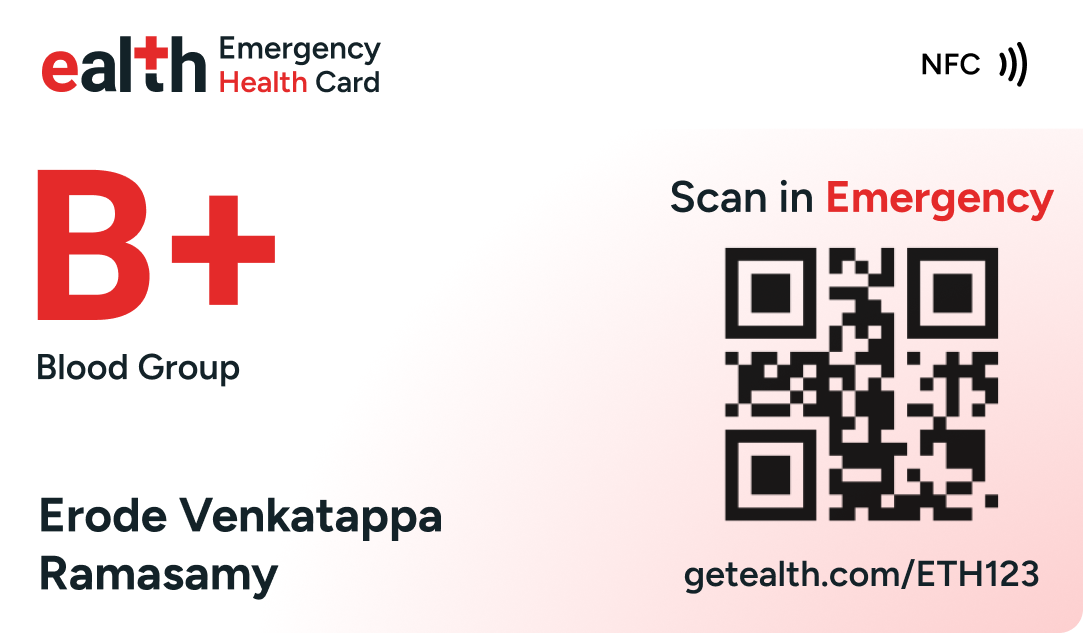 Ealth Emergency Health Card – Light